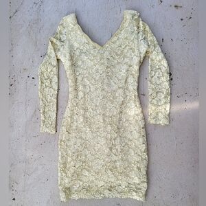 Vintage Molly Malloy Ivory/Cream Body Con Lace Dress